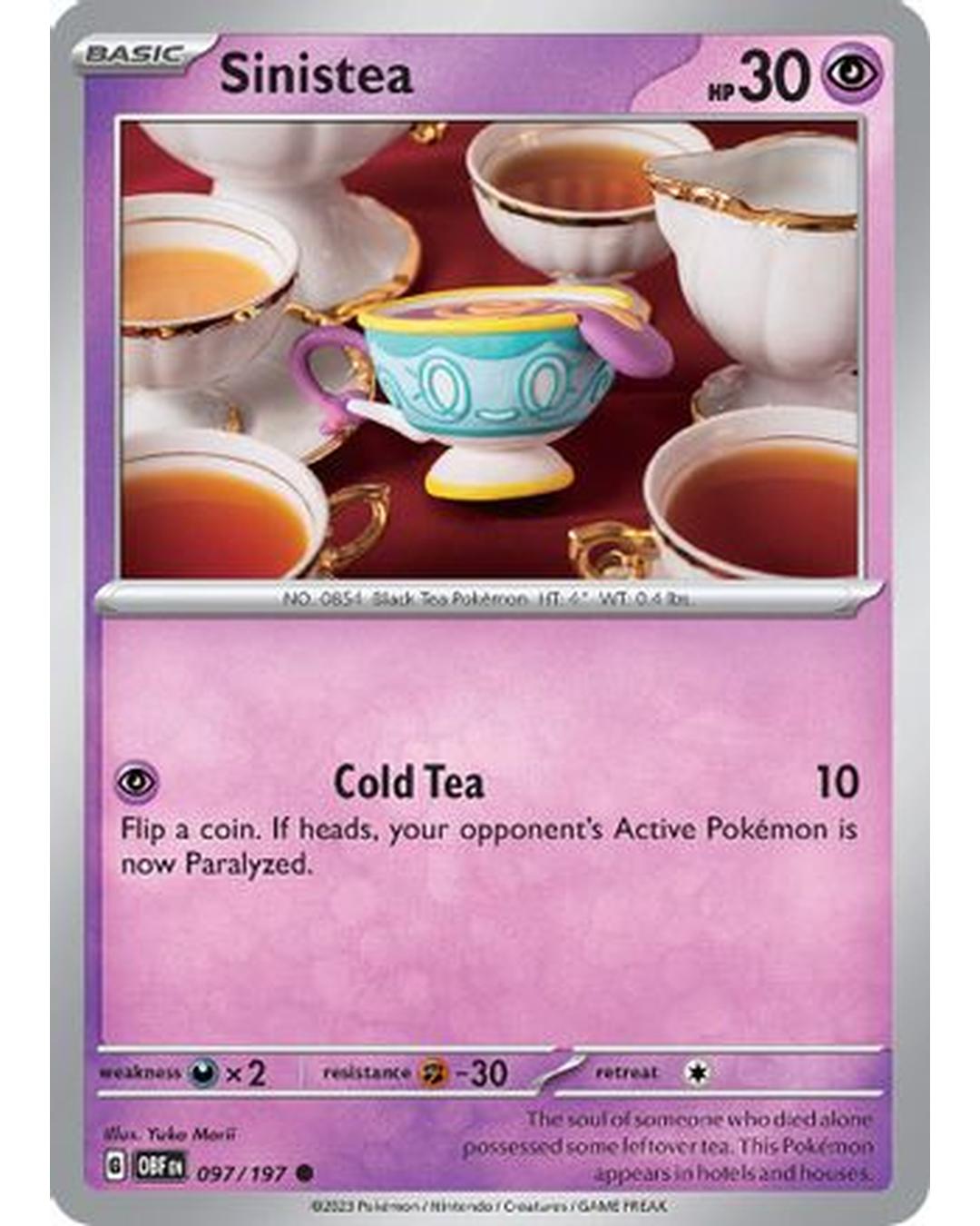 Sinistea 097/197  - Reverse Holofoil SV03 Obsidian Flames - Common