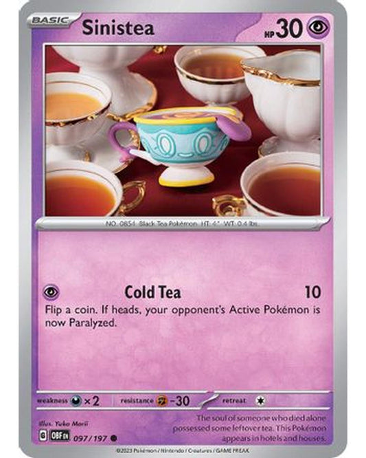 Sinistea 097/197  - Reverse Holofoil SV03 Obsidian Flames - Common