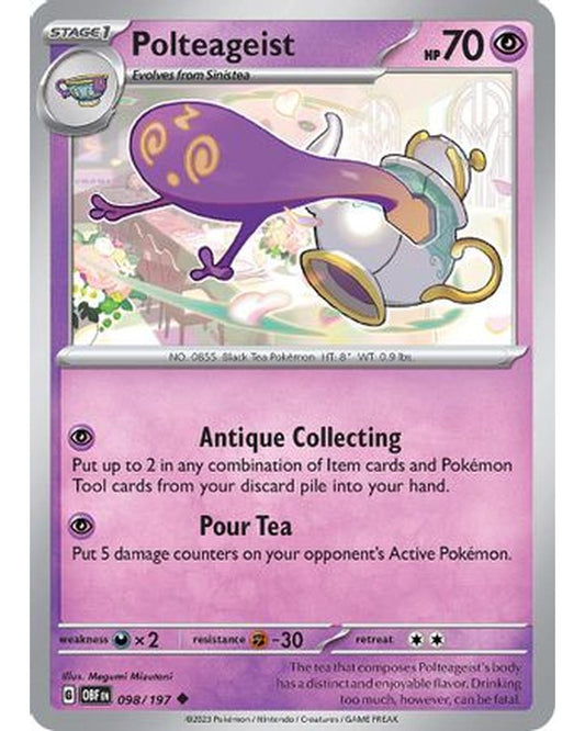 Polteageist 098/197  - Reverse Holofoil SV03 Obsidian Flames - Uncommon