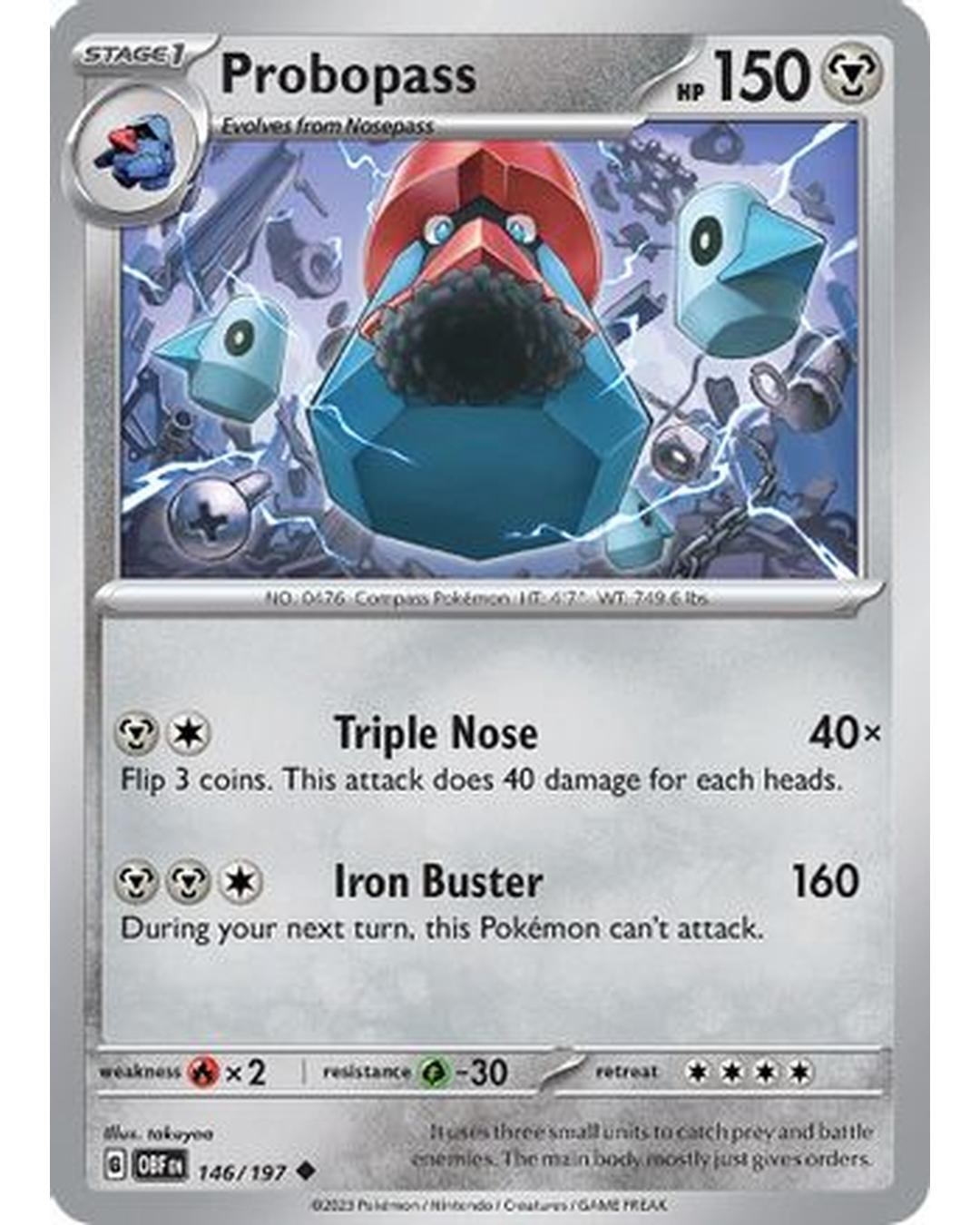 Probopass 146/197  - Reverse Holofoil SV03 Obsidian Flames - Uncommon