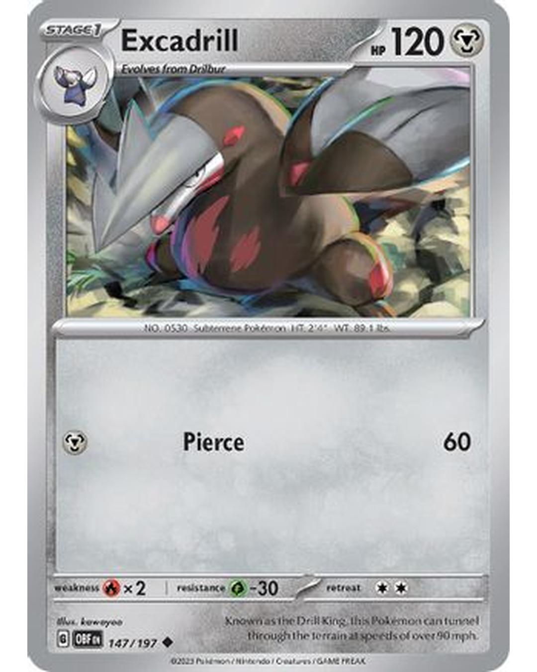 Excadrill 147/197  SV03 Obsidian Flames - Uncommon
