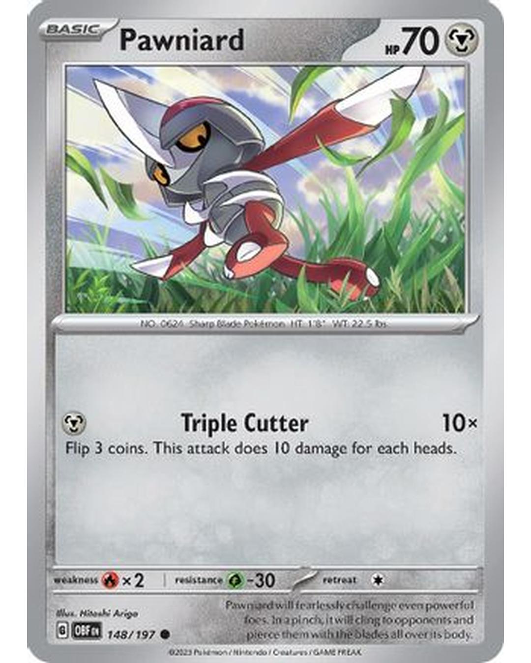 Pawniard 148/197  - Reverse Holofoil SV03 Obsidian Flames - Common