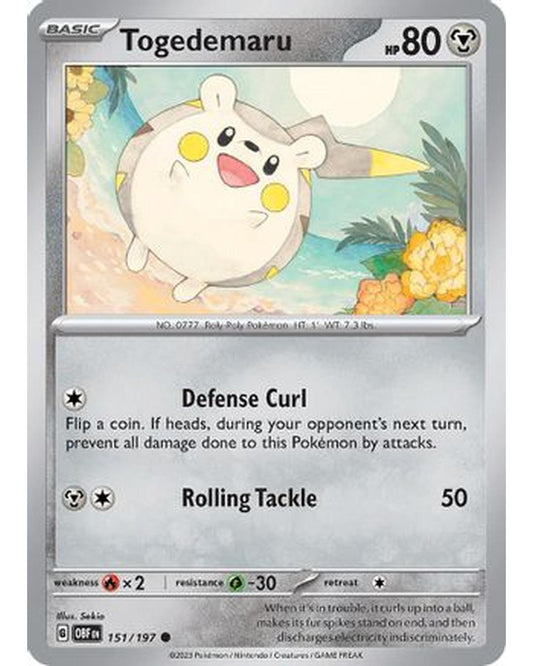 Togedemaru 151/197  SV03 Obsidian Flames - Common
