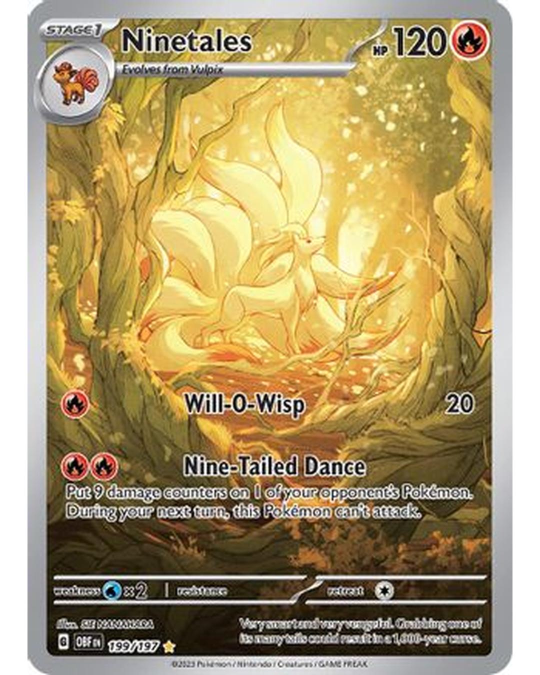Ninetales 199/197  - Holofoil SV03 Obsidian Flames - Illustration Rare