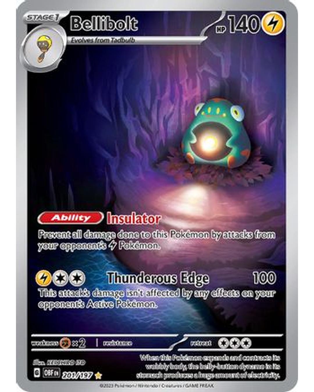 Bellibolt 201/197  - Holofoil SV03 Obsidian Flames - Illustration Rare