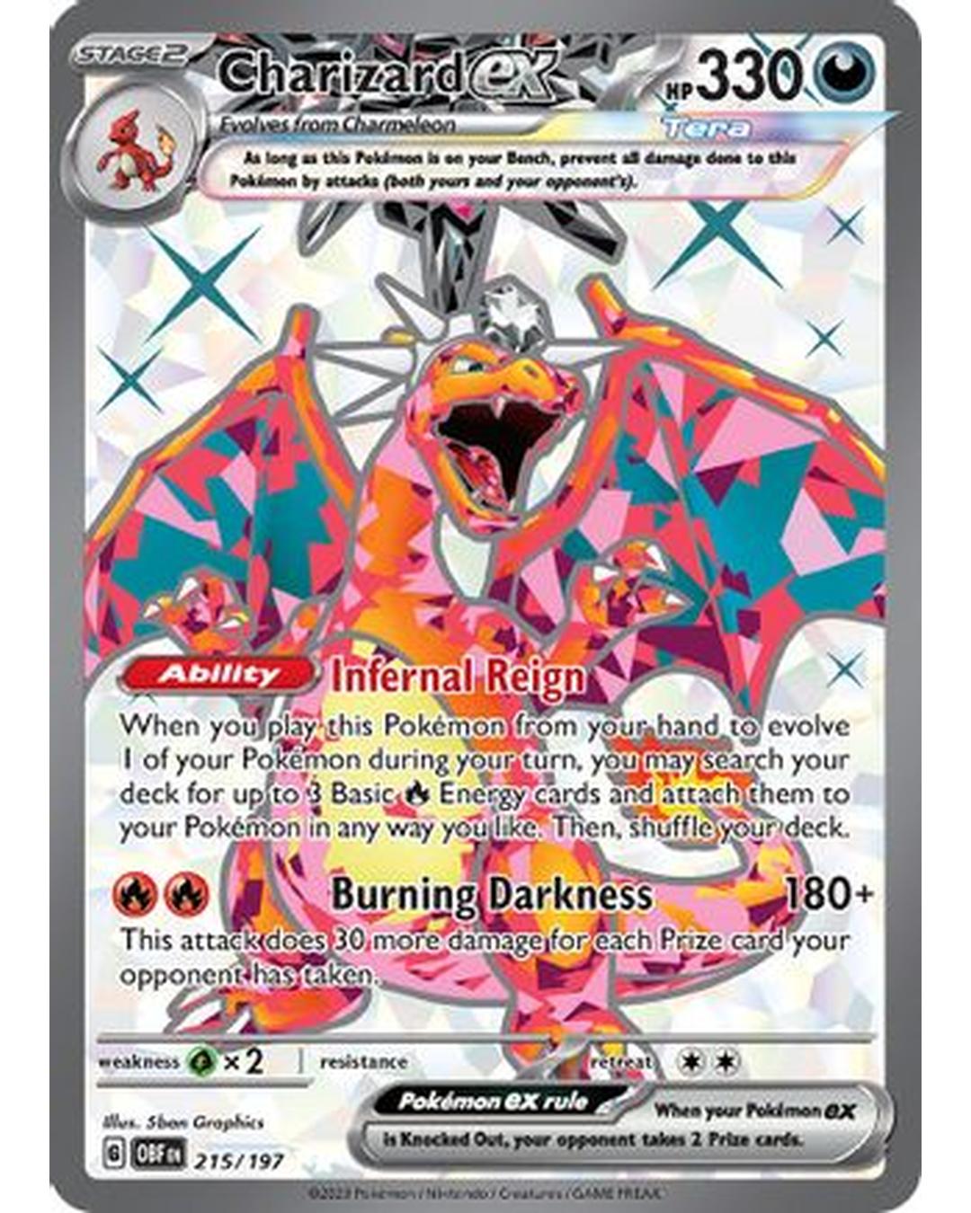 Charizard ex 215/197  - Holofoil SV03 Obsidian Flames - Ultra Rare