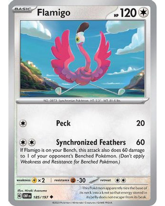 Flamigo 185/197  - Reverse Holofoil SV03 Obsidian Flames - Uncommon