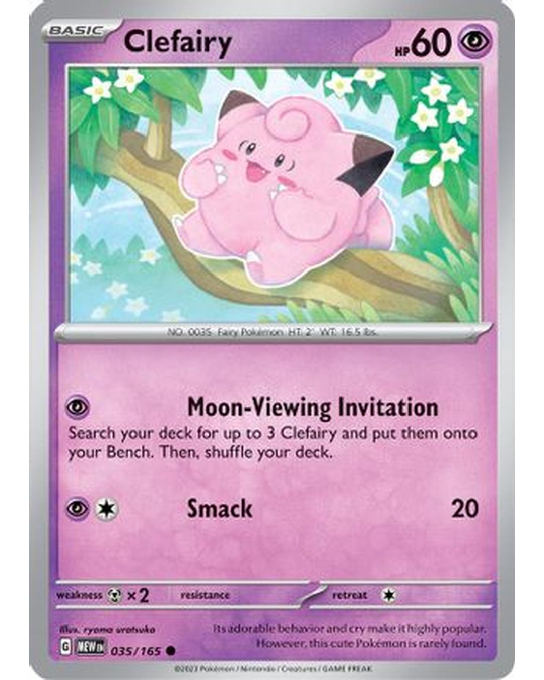 Clefairy 035/165  - Reverse Holofoil SV Scarlet & Violet 151 - Common