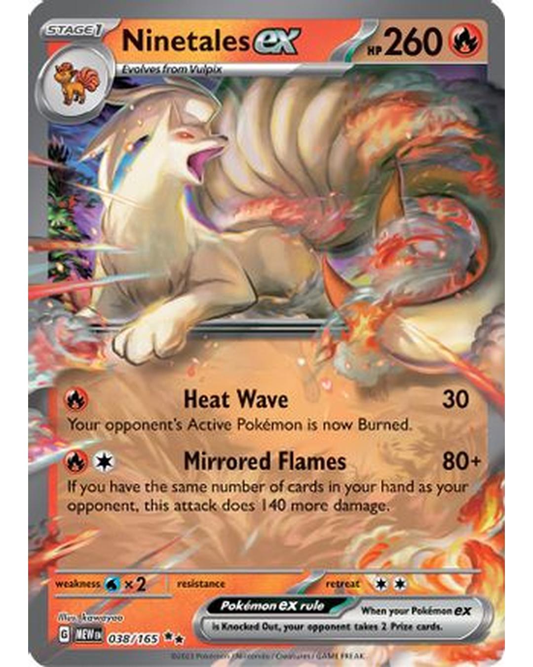 Ninetales ex 038/165  - Holofoil SV Scarlet & Violet 151 - Double Rare