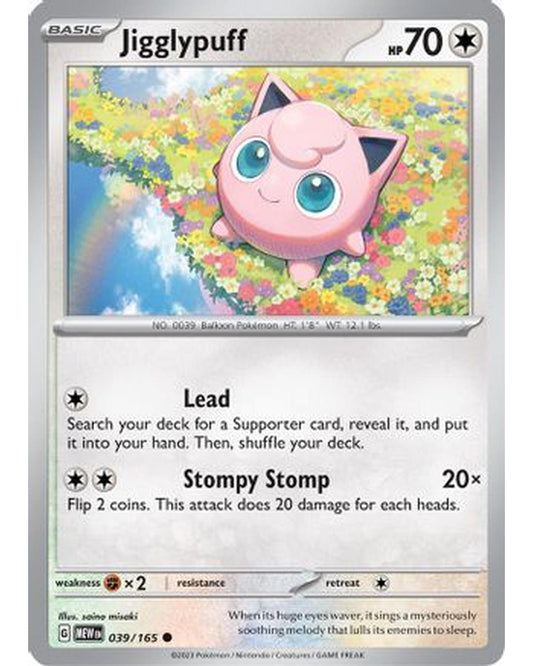 Jigglypuff 039/165  - Reverse Holofoil SV Scarlet & Violet 151 - Common