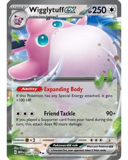 Wigglytuff ex 040/165  - Holofoil SV Scarlet & Violet 151 - Double Rare