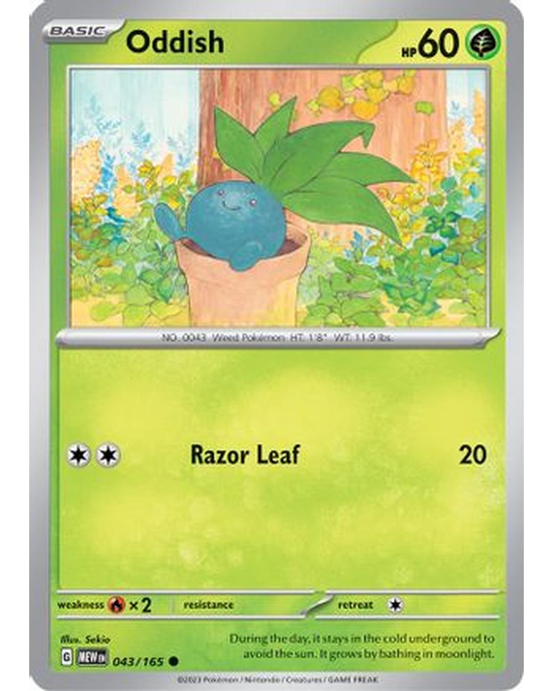 Oddish 043/165  - Reverse Holofoil SV Scarlet & Violet 151 - Common