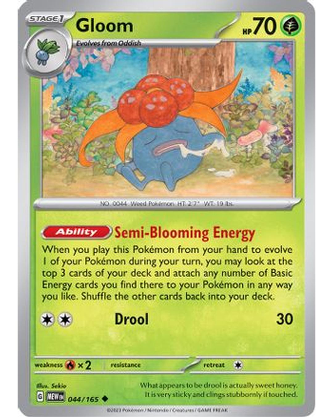 Gloom 044/165  - Reverse Holofoil SV Scarlet & Violet 151 - Uncommon