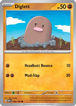 Diglett 050/165  SV Scarlet & Violet 151 - Common