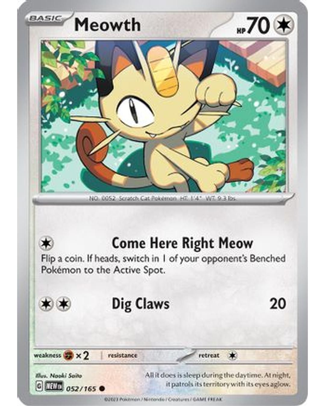 Meowth 052/165  SV Scarlet & Violet 151 - Common