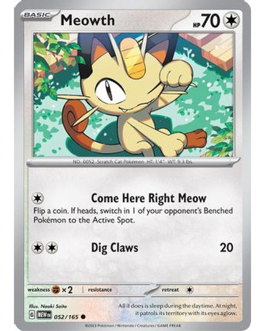Meowth 052/165  SV Scarlet & Violet 151 - Common