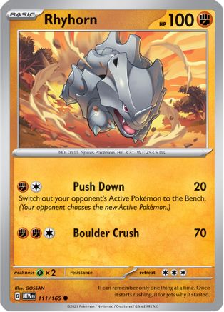 Rhyhorn 111/165  SV Scarlet & Violet 151 - Common