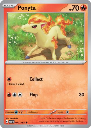 Ponyta 077/165  - Reverse Holofoil SV Scarlet & Violet 151 - Common