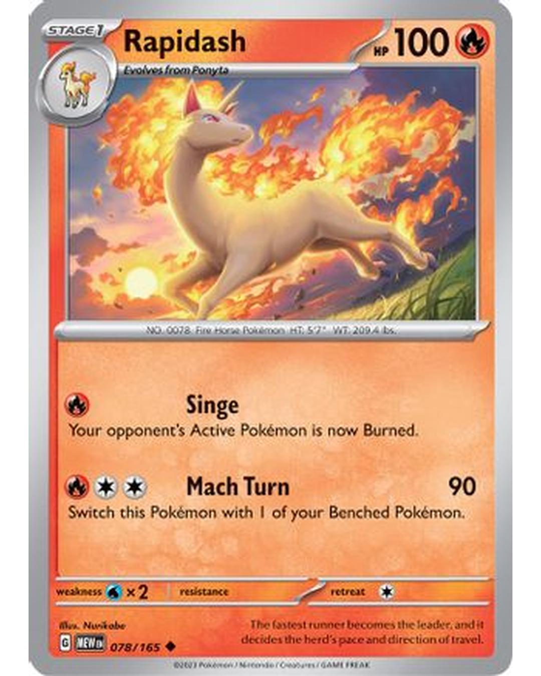Rapidash 078/165  SV Scarlet & Violet 151 - Uncommon