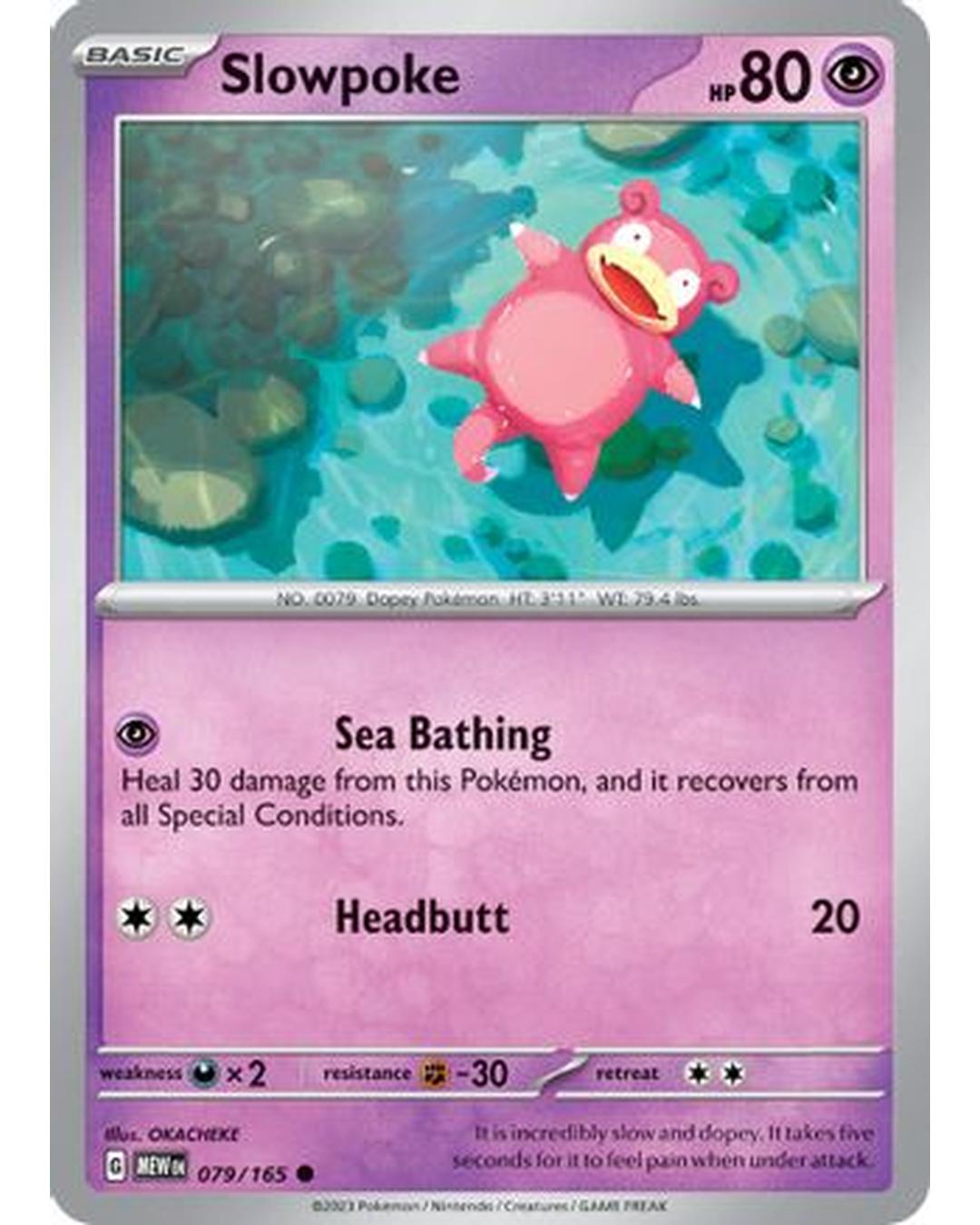 Slowpoke 079/165  - Reverse Holofoil SV Scarlet & Violet 151 - Common