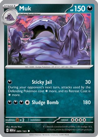 Muk 089/165  - Reverse Holofoil SV Scarlet & Violet 151 - Uncommon