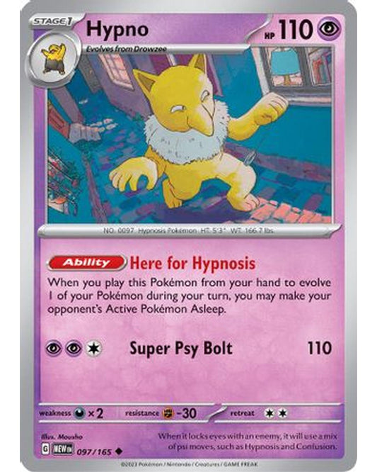 Hypno 097/165  SV Scarlet & Violet 151 - Uncommon