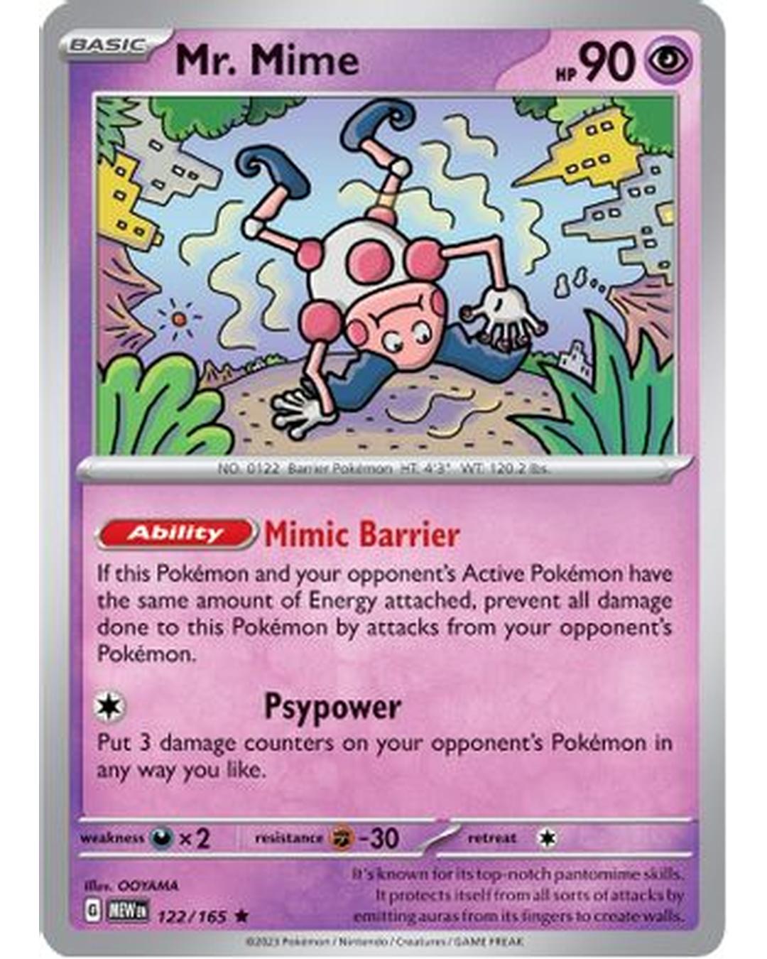 Mr. Mime 122/165  - Holofoil SV Scarlet & Violet 151 - Rare