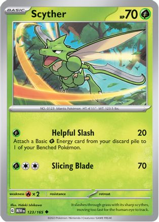 Scyther 123/165  - Reverse Holofoil SV Scarlet & Violet 151 - Uncommon