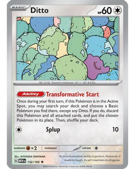 Ditto 132/165  - Reverse Holofoil SV Scarlet & Violet 151 - Rare