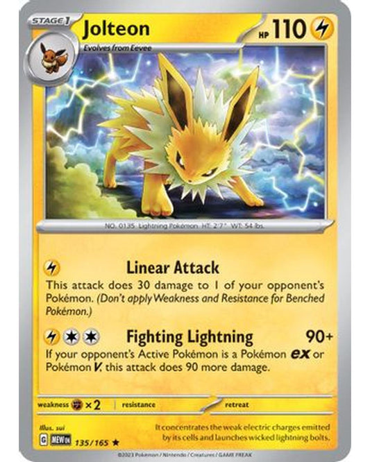 Jolteon 135/165  - Holofoil SV Scarlet & Violet 151 - Rare