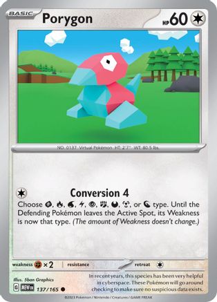 Porygon 137/165  SV Scarlet & Violet 151 - Common