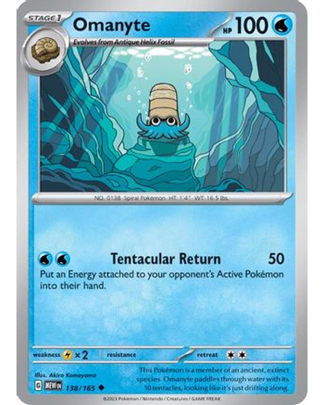 Omanyte 138/165  SV Scarlet & Violet 151 - Uncommon