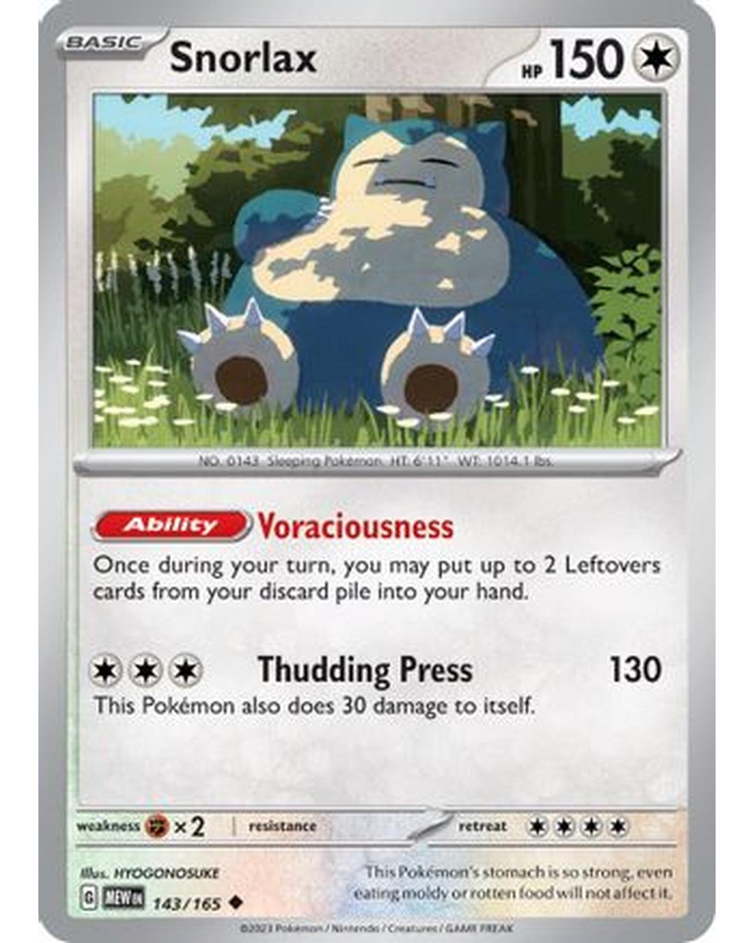 Snorlax 143/165  SV Scarlet & Violet 151 - Uncommon