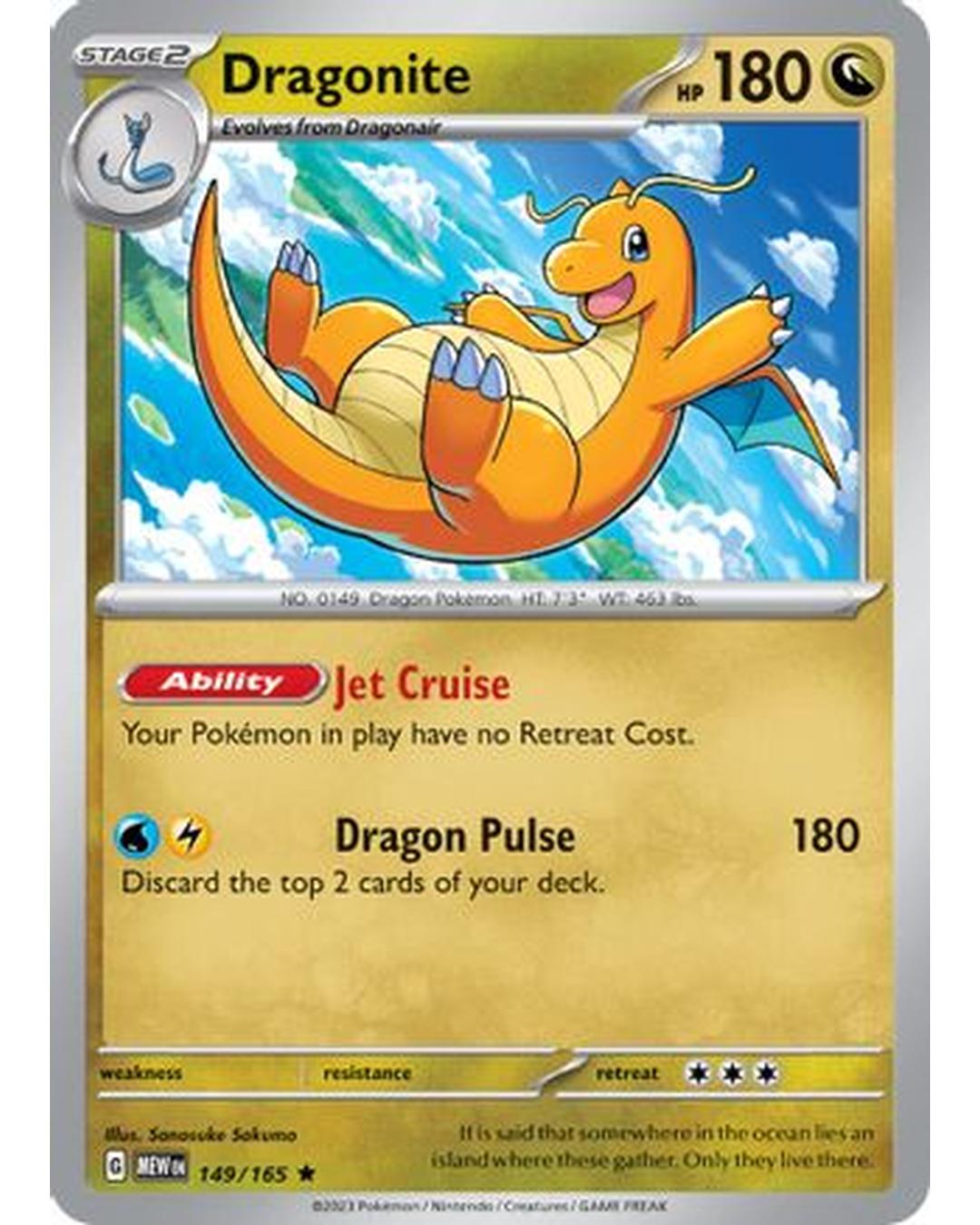 Dragonite 149/165  - Reverse Holofoil SV Scarlet & Violet 151 - Rare