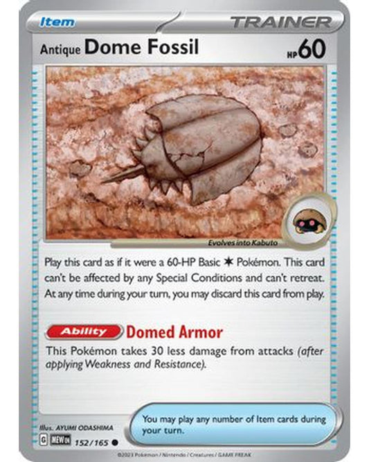 Antique Dome Fossil 152/165  SV Scarlet & Violet 151 - Common