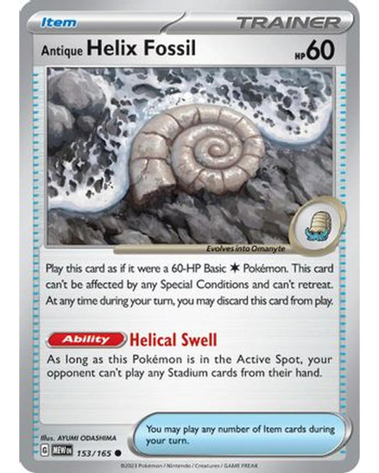 Antique Helix Fossil 153/165  SV Scarlet & Violet 151 - Common