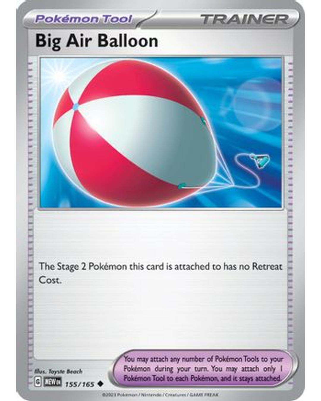 Big Air Balloon 155/165  - Reverse Holofoil SV Scarlet & Violet 151 - Uncommon