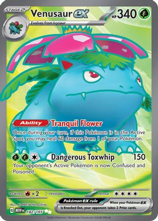Venusaur ex 182/165  - Holofoil SV Scarlet & Violet 151 - Ultra Rare