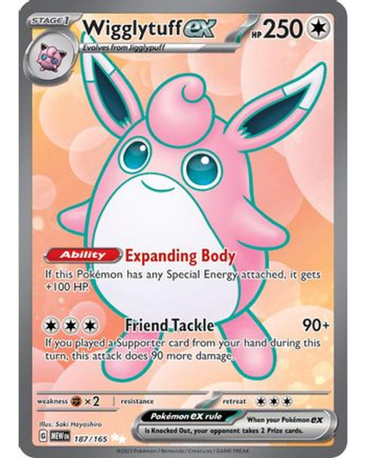 Wigglytuff ex 187/165  - Holofoil SV Scarlet & Violet 151 - Ultra Rare
