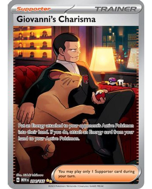 Giovanni's Charisma 204/165  - Holofoil SV Scarlet & Violet 151 - Special Illustration Rare