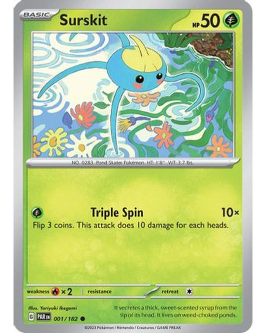 Surskit 001/182  - Reverse Holofoil SV04 Paradox Rift - Common