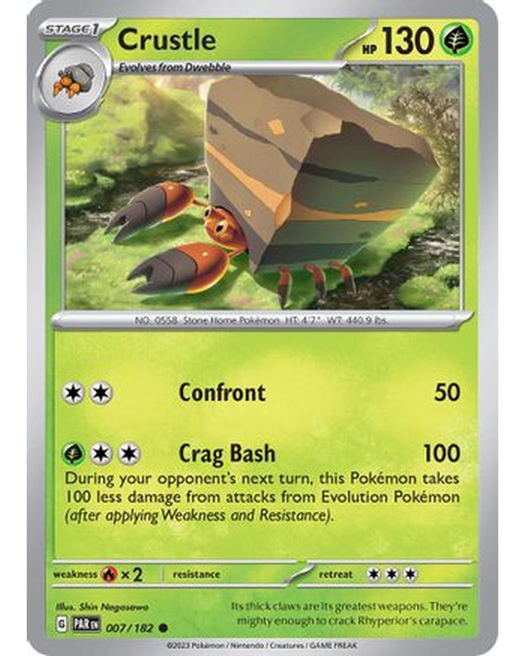 Crustle 007/182  - Reverse Holofoil SV04 Paradox Rift - Common