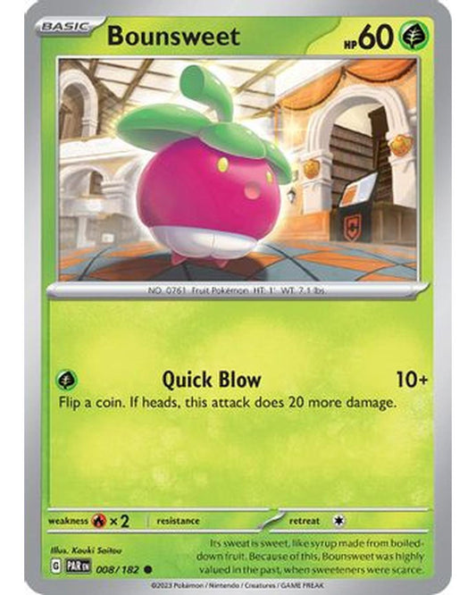 Bounsweet 008/182  - Reverse Holofoil SV04 Paradox Rift - Common