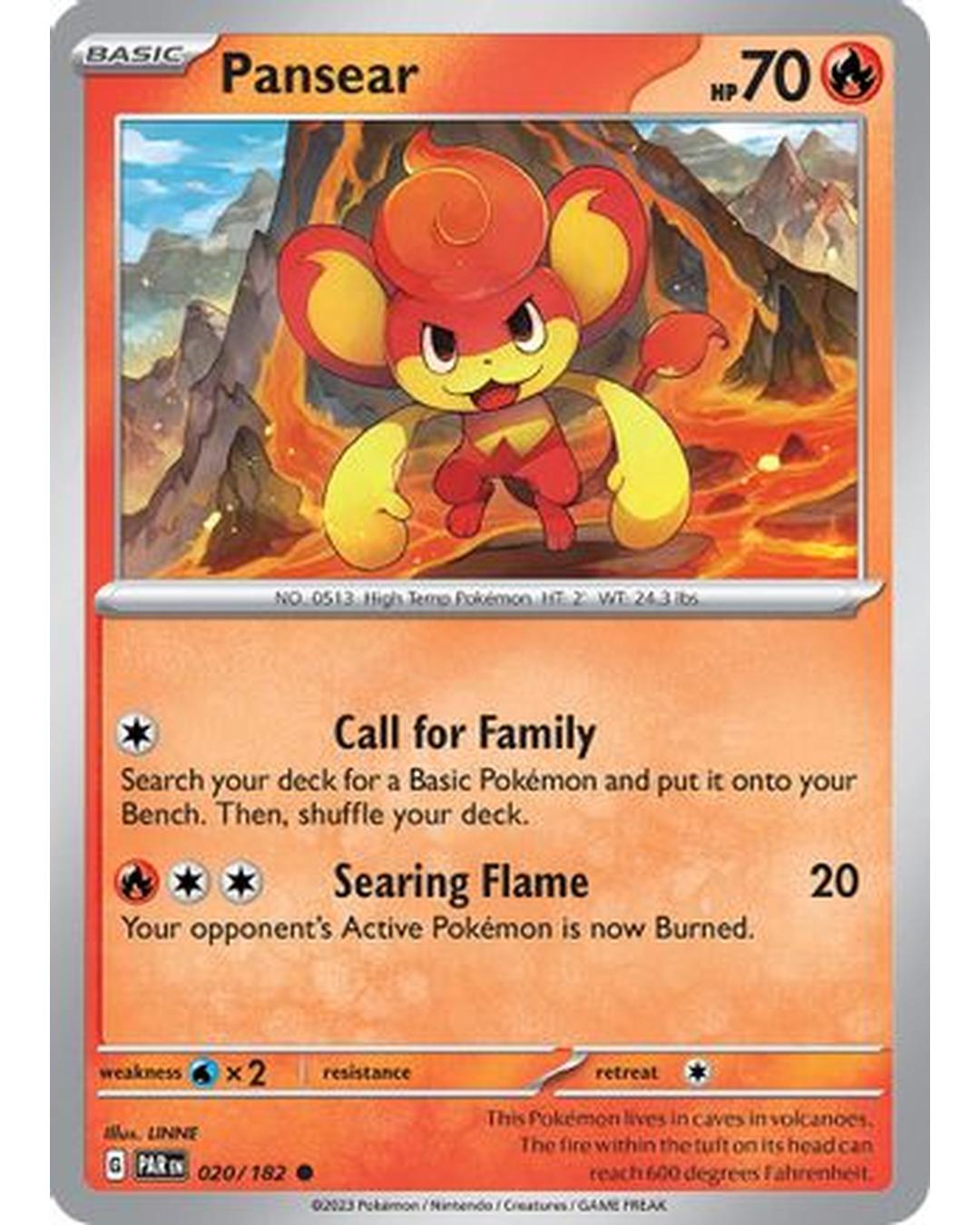 Pansear 020/182  - Reverse Holofoil SV04 Paradox Rift - Common