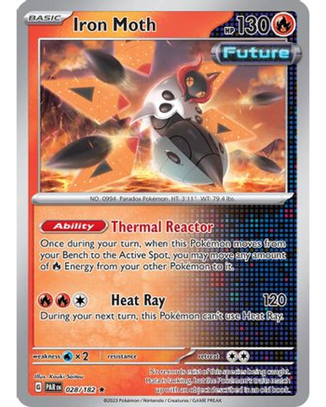Iron Moth 028/182  - Reverse Holofoil SV04 Paradox Rift - Rare