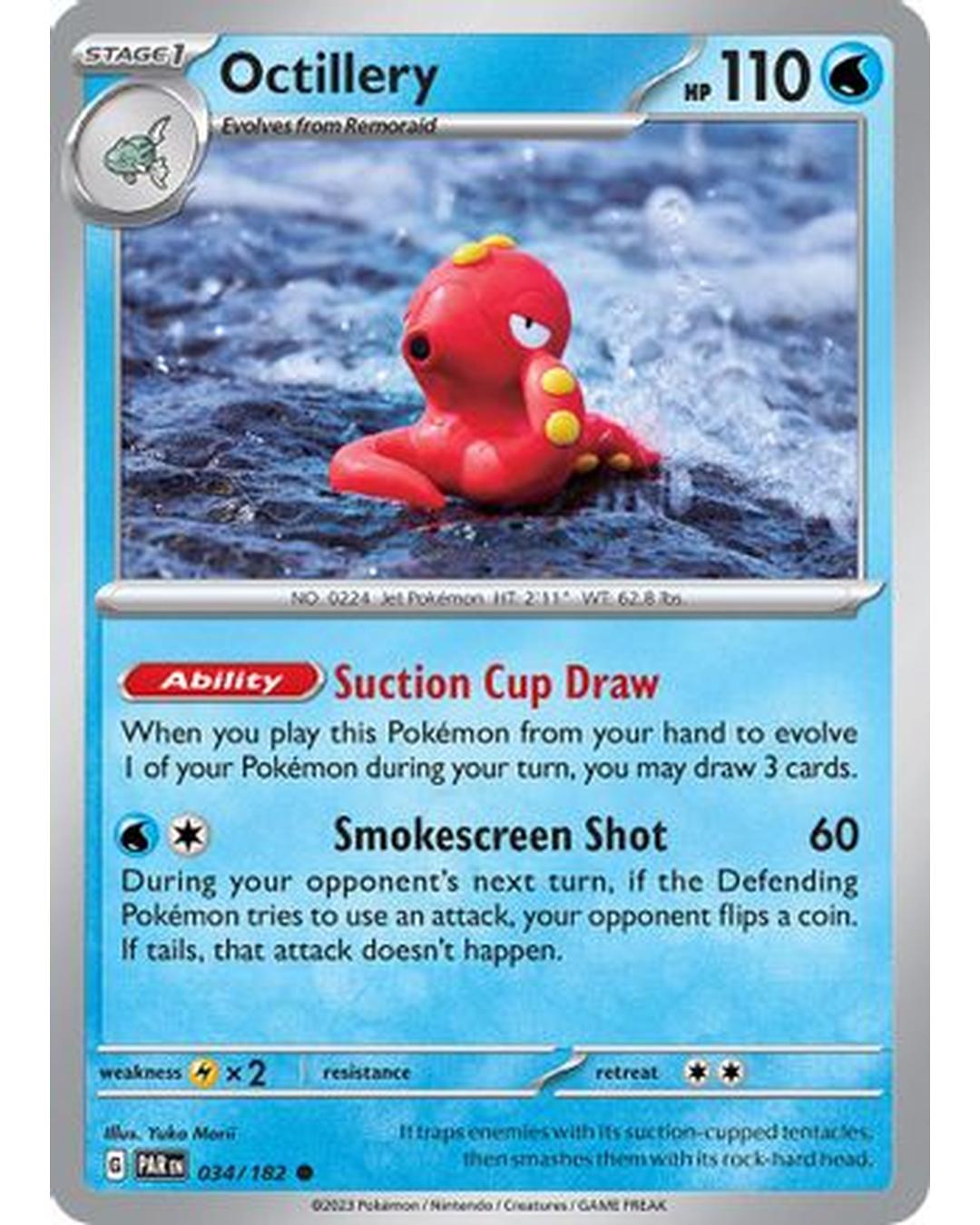 Octillery 034/182  - Reverse Holofoil SV04 Paradox Rift - Common