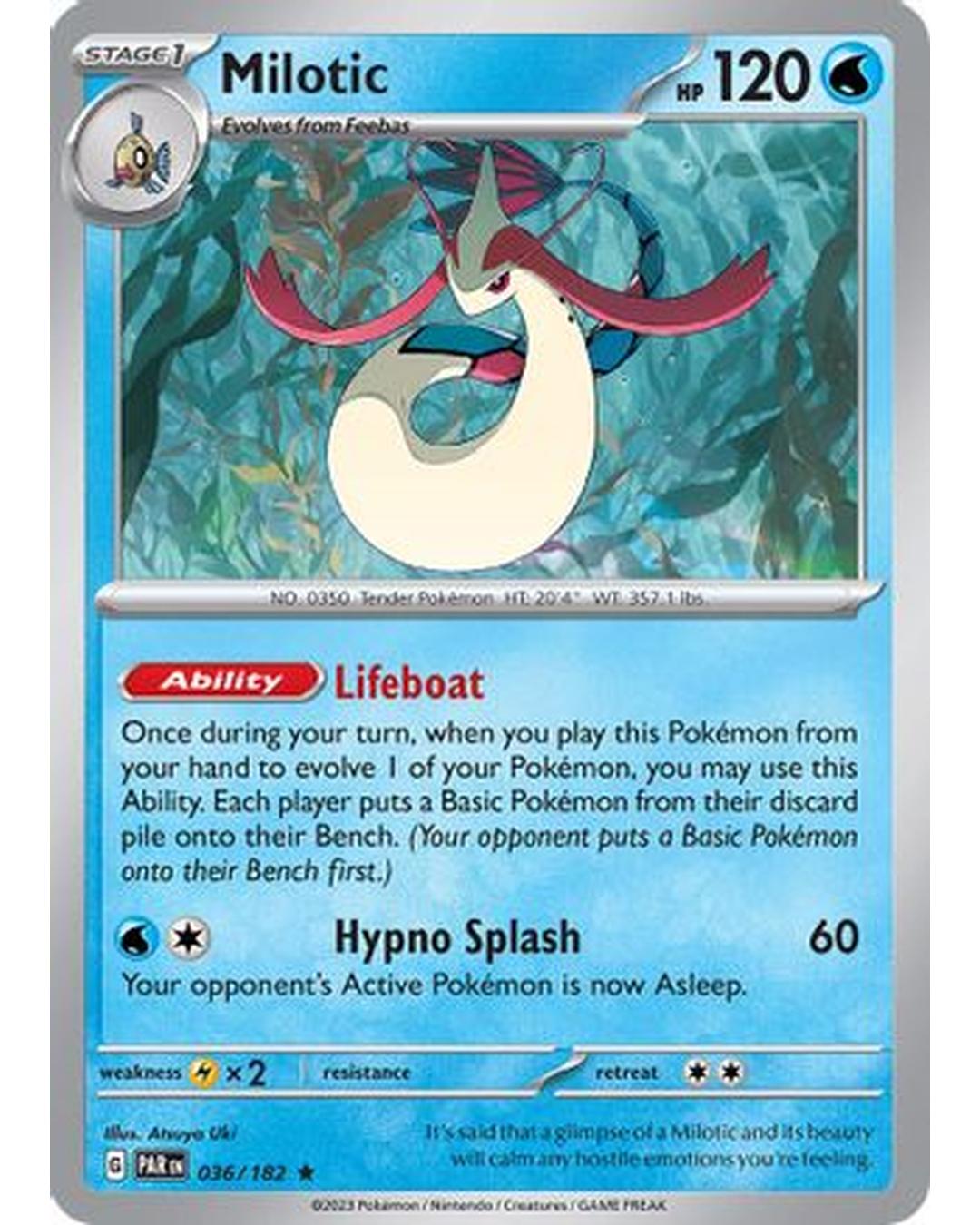 Milotic 036/182  - Holofoil SV04 Paradox Rift - Rare