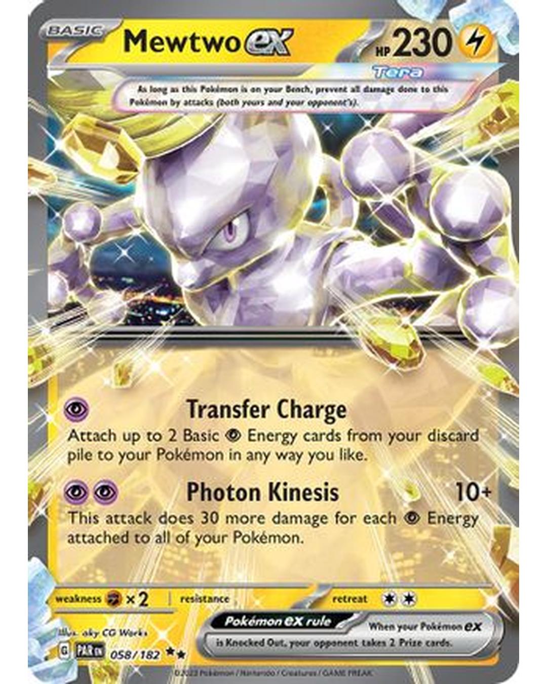 Mewtwo ex 058/182  - Holofoil SV04 Paradox Rift - Double Rare