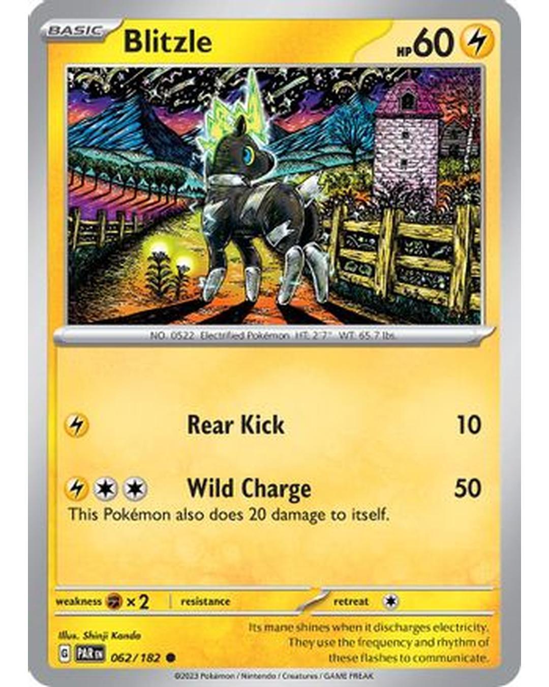 Blitzle 062/182  - Reverse Holofoil SV04 Paradox Rift - Common