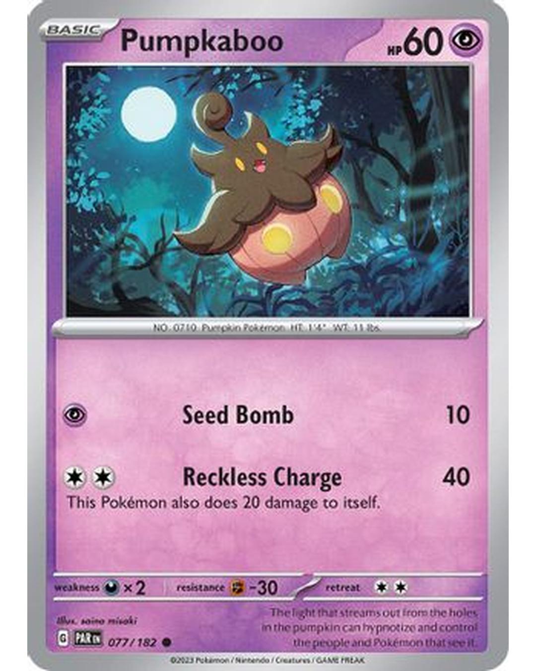 Pumpkaboo 077/182  - Reverse Holofoil SV04 Paradox Rift - Common
